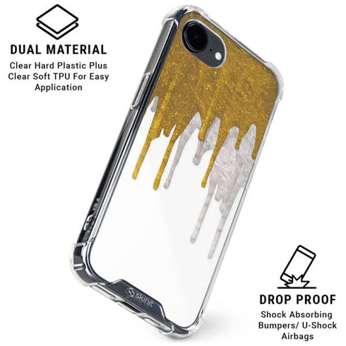 Paint Splatter Gold iPhone 16e Clear Case