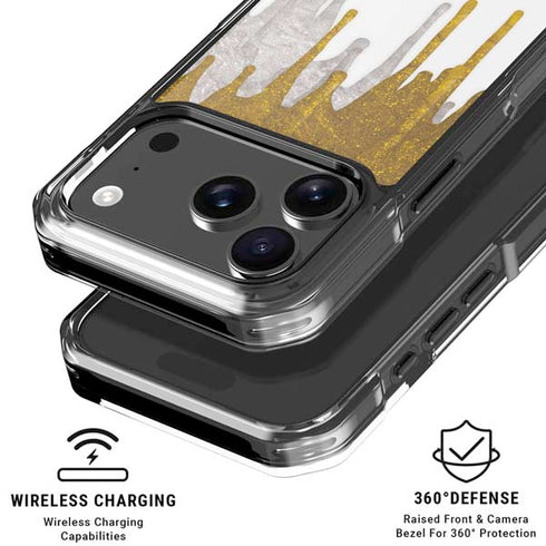 Paint Splatter Gold iPhone 18 Pro Clear Case