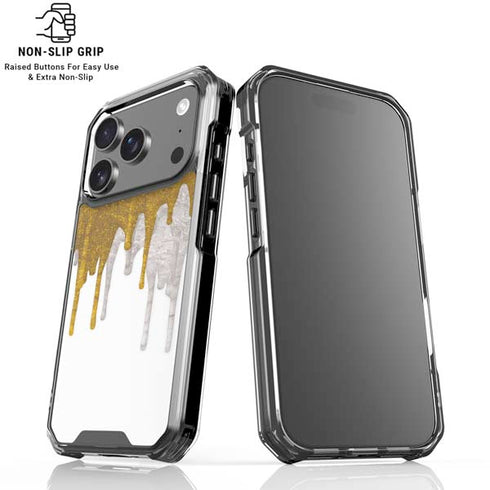 Paint Splatter Gold iPhone 18 Pro Clear Case
