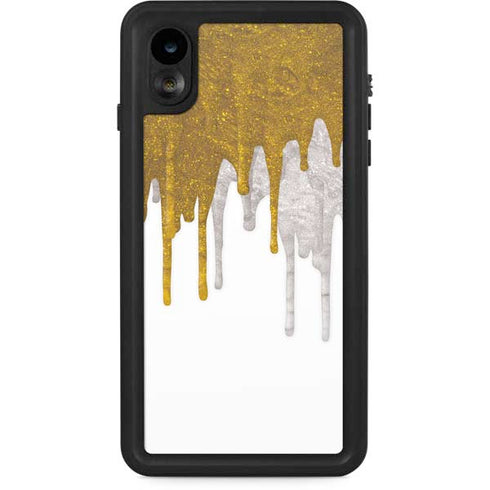 Paint Splatter Gold iPhone Cases
