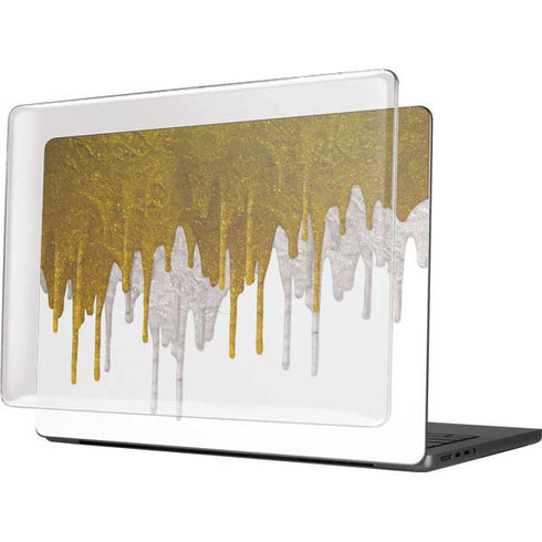 Paint Splatter Gold MacBook Pro 14in (2021-24) Case plus Skin
