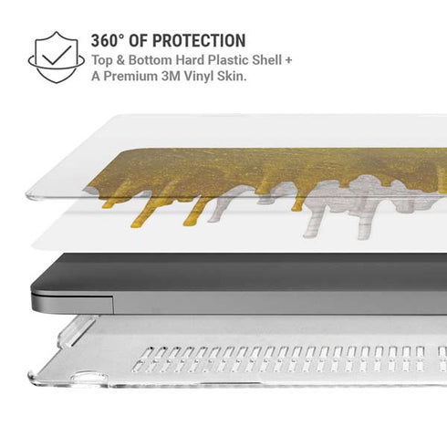Paint Splatter Gold MacBook Pro 14in (2021-24) Case plus Skin