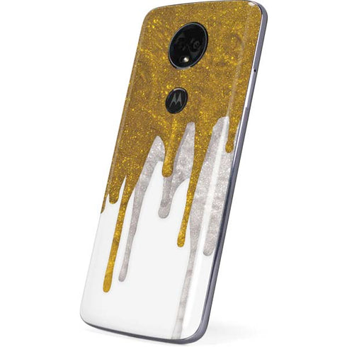 Paint Splatter Gold Moto E5 Plus Skin