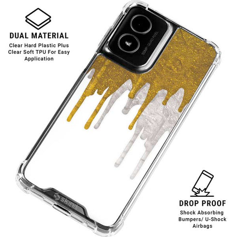 Paint Splatter Gold Moto G Power 5G (2024) Clear Case