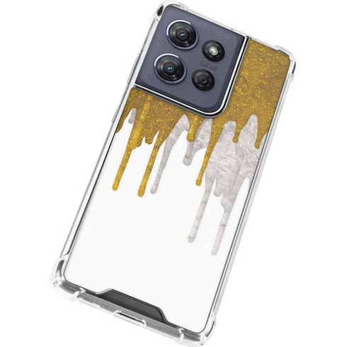 Paint Splatter Gold Moto G Power 5G (2025) Clear Case