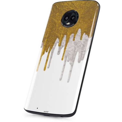 Paint Splatter Gold Moto G6 Skin