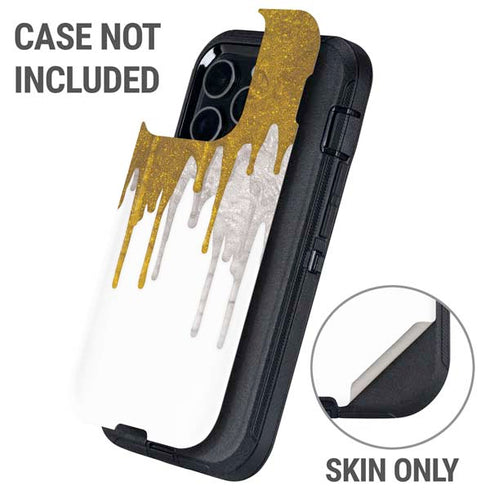 Paint Splatter Gold Otterbox Defender iPhone Skin