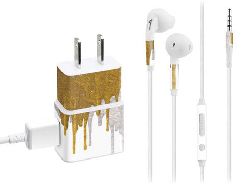 Paint Splatter Gold Phone Charger Skin