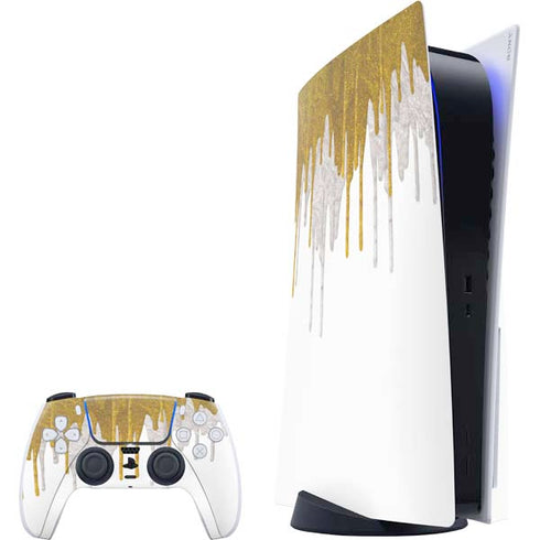 Paint Splatter Gold PlayStation PS5 Skins