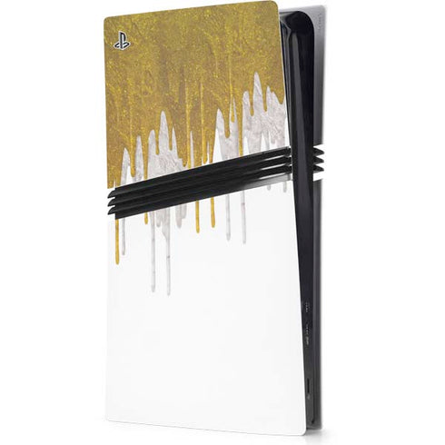 Paint Splatter Gold PS5 Pro Console Skin