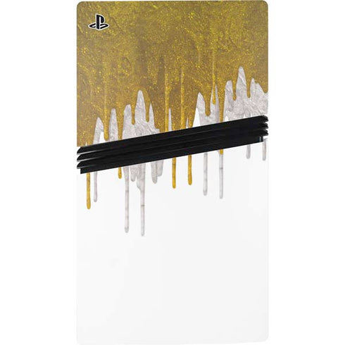 Paint Splatter Gold PS5 Pro Disk Bundle Skin
