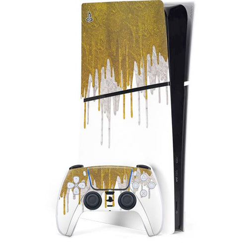 Paint Splatter Gold PlayStation PS5 Skins