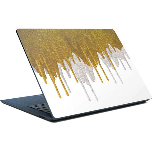 Paint Splatter Gold Surface Laptop Skin