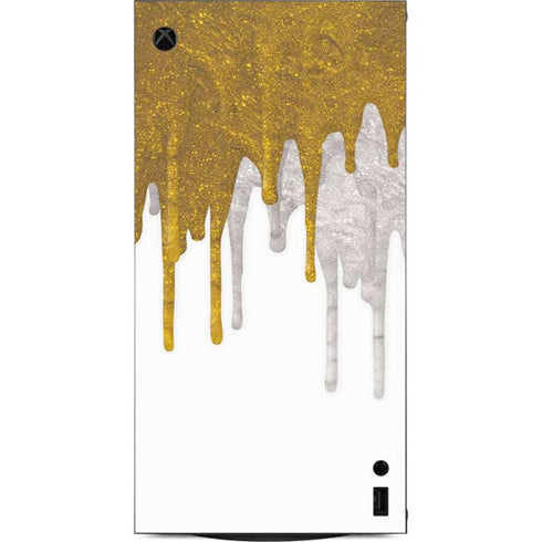 Paint Splatter Gold XBox Series X Digital Edition Console Skin