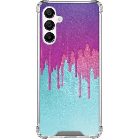 Paint Splatter Purple Galaxy A16 5G Clear Case