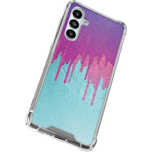 Paint Splatter Purple Galaxy A16 5G Clear Case
