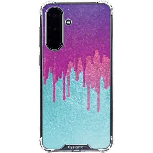 Paint Splatter Purple Galaxy A36 5G Clear Case