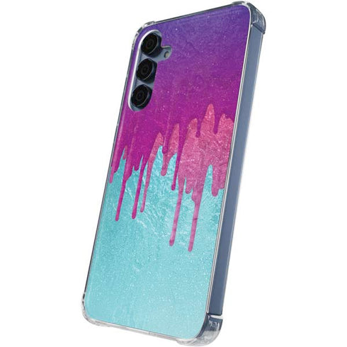 Paint Splatter Purple Galaxy A55 5G Clear Case
