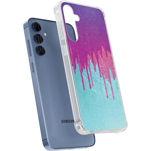Paint Splatter Purple Galaxy A55 5G Clear Case