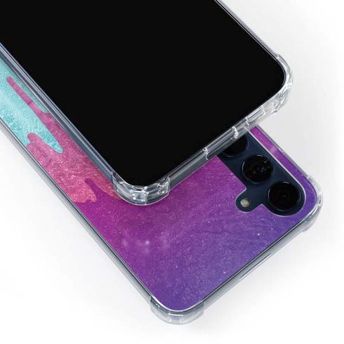 Paint Splatter Purple Galaxy A55 5G Clear Case