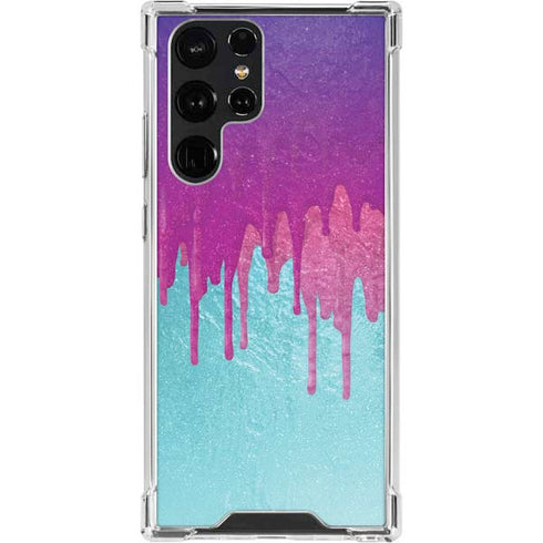 Paint Splatter Purple Galaxy S23 Ultra Clear Case
