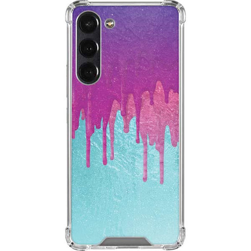 Paint Splatter Purple Galaxy S24 FE Clear Case