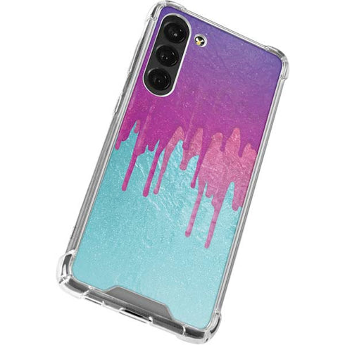 Paint Splatter Purple Galaxy S24 FE Clear Case
