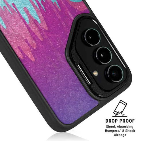 Paint Splatter Purple Galaxy S24 FE Kickstand Case