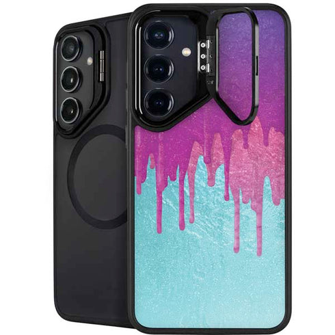 Paint Splatter Purple Galaxy S25 Kickstand Case