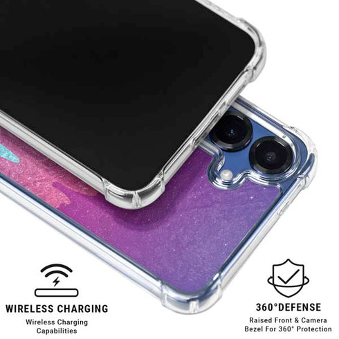 Paint Splatter Purple Galaxy S25 FE Clear Case