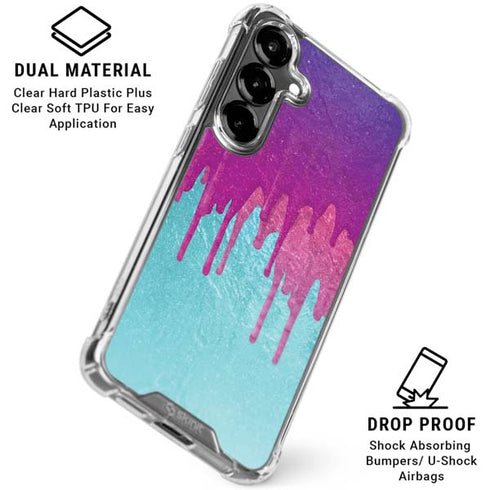 Paint Splatter Purple Galaxy S26 Plus Clear Case
