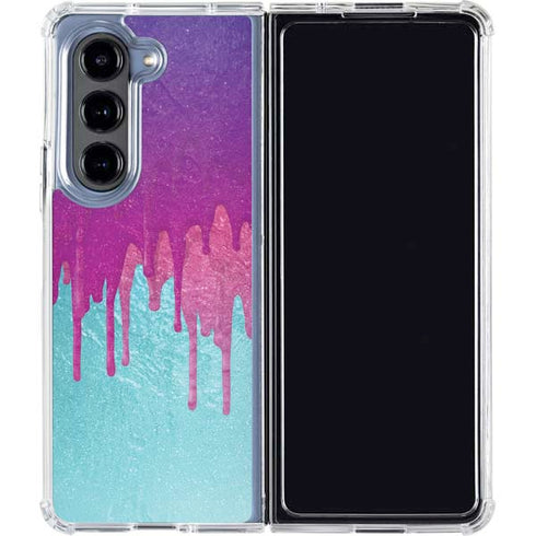 Paint Splatter Purple Galaxy Z Fold5 5G Clear Case