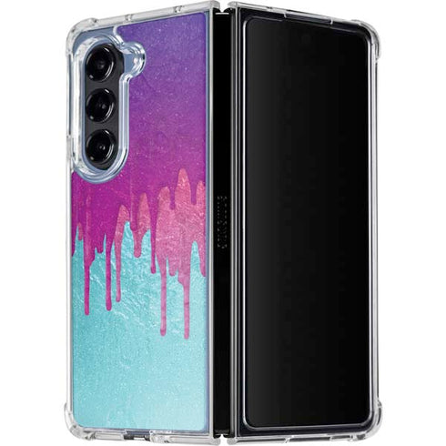 Paint Splatter Purple Galaxy Z Fold5 5G Clear Case