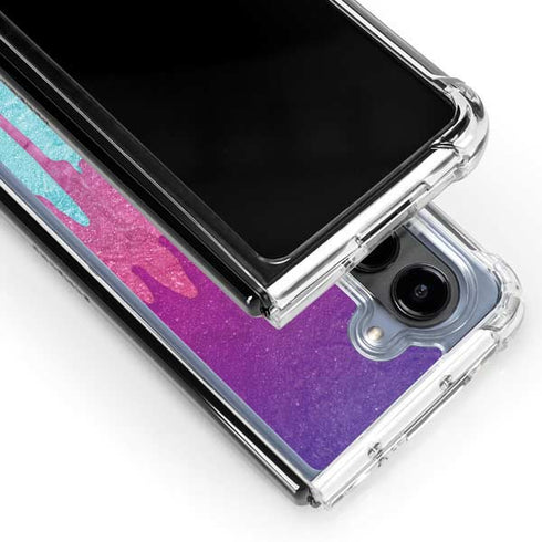 Paint Splatter Purple Galaxy Z Fold5 5G Clear Case
