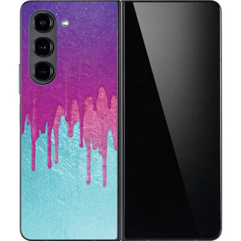 Paint Splatter Purple Galaxy Z Fold5 5G Skin