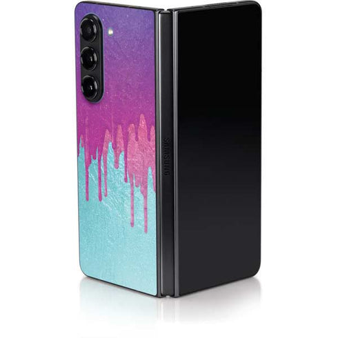 Paint Splatter Purple Galaxy Z Fold5 5G Skin