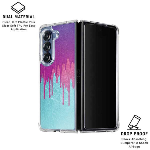Paint Splatter Purple Galaxy Z Fold6 Clear Case