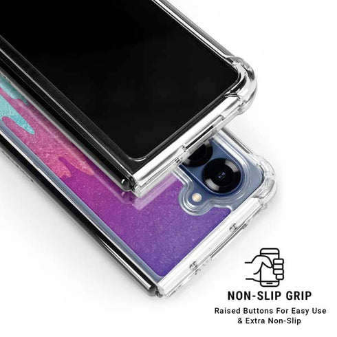 Paint Splatter Purple Galaxy Z Fold6 Clear Case