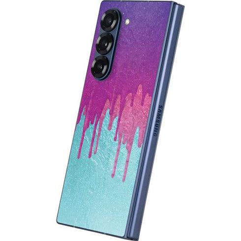 Paint Splatter Purple Galaxy Z Fold6 Skin
