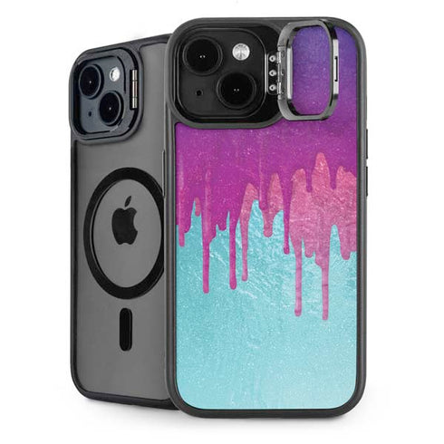 Paint Splatter Purple iPhone 14 Plus Kickstand Case