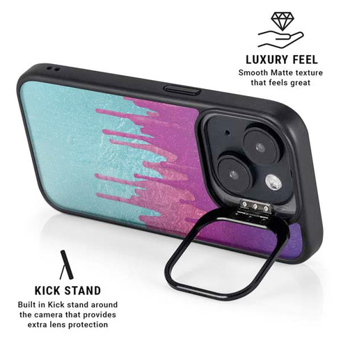 Paint Splatter Purple iPhone 14 Plus Kickstand Case