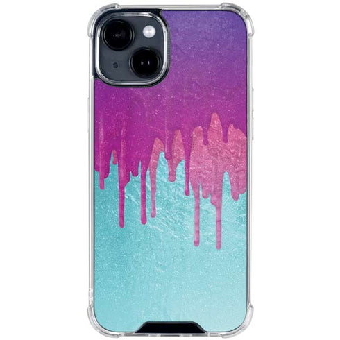 Paint Splatter Purple iPhone 15 Clear Case