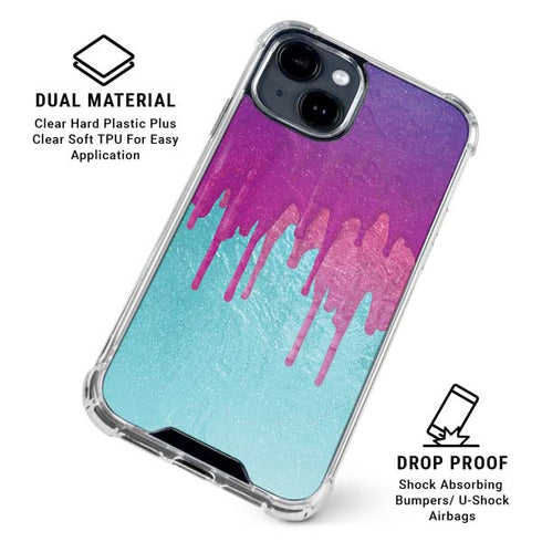 Paint Splatter Purple iPhone 15 Clear Case