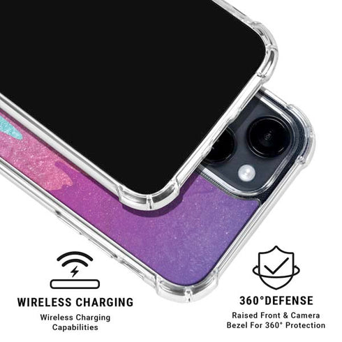 Paint Splatter Purple iPhone 15 Clear Case