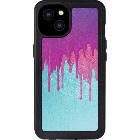 Paint Splatter Purple iPhone 15 Plus Waterproof Case