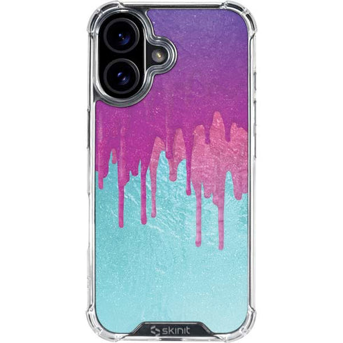 Paint Splatter Purple iPhone 16 Plus Clear Case