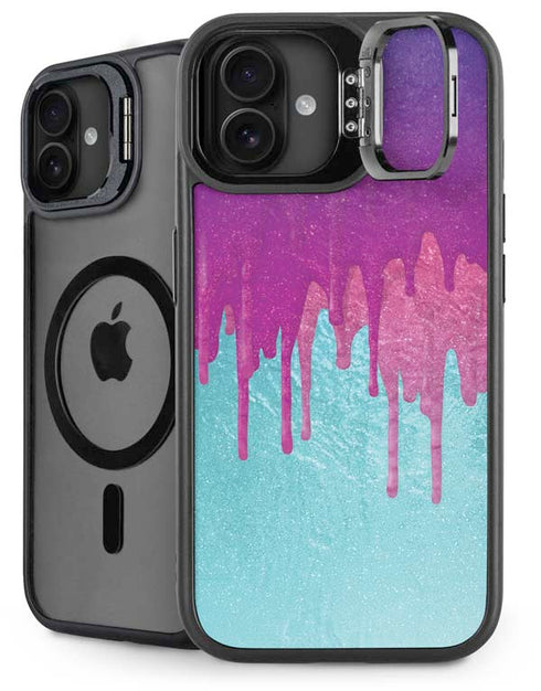 Paint Splatter Purple iPhone 16 Plus Kickstand Case