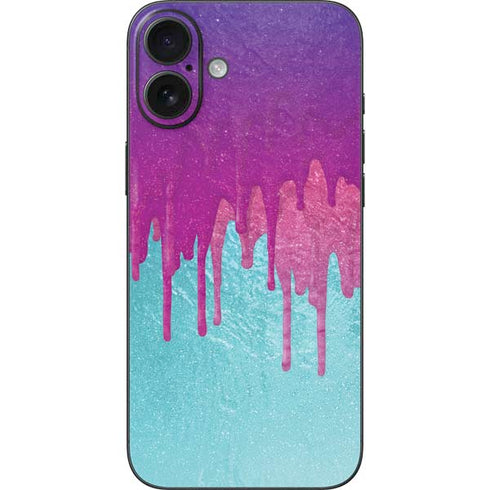 Paint Splatter Purple iPhone 16 Plus Skin