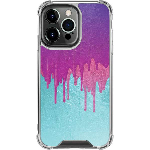Paint Splatter Purple iPhone 16 Pro Clear Case