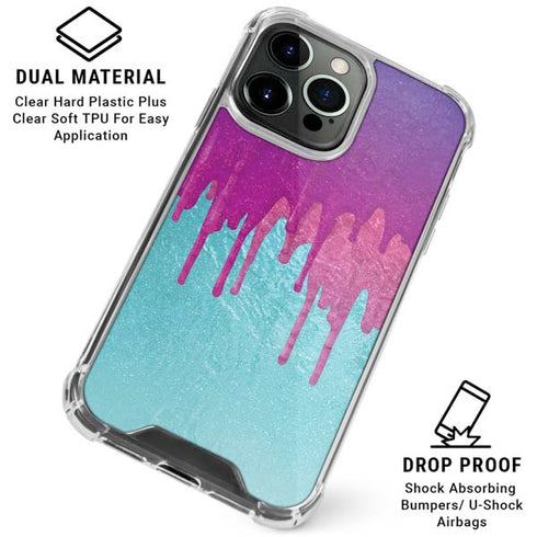 Paint Splatter Purple iPhone 16 Pro Max Clear Case